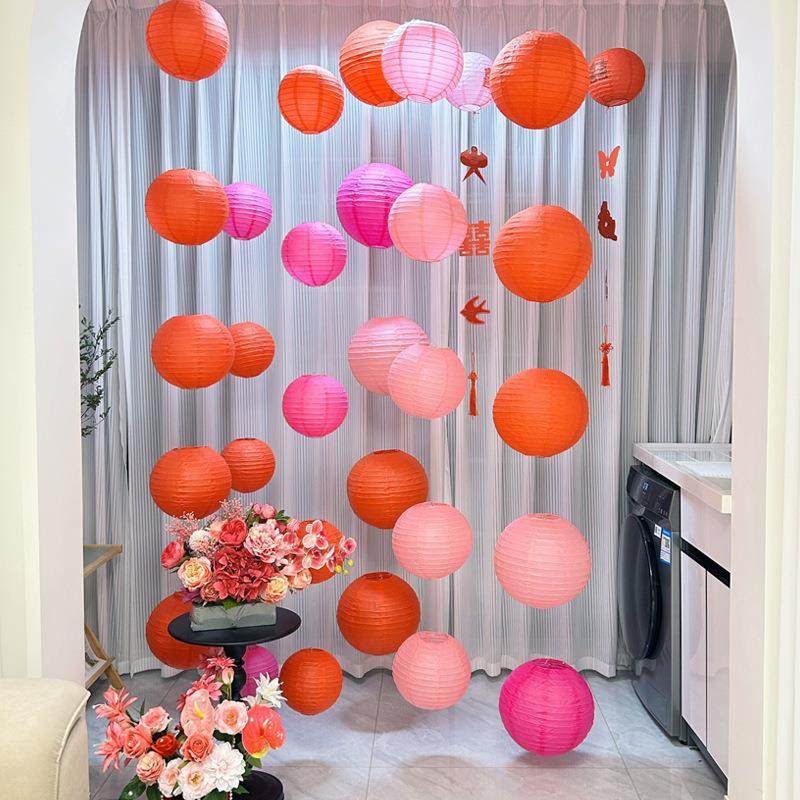 锁美结婚婚灯笼挂件装饰客厅卧室瀑布灯笼挂串装饰布置用品大全