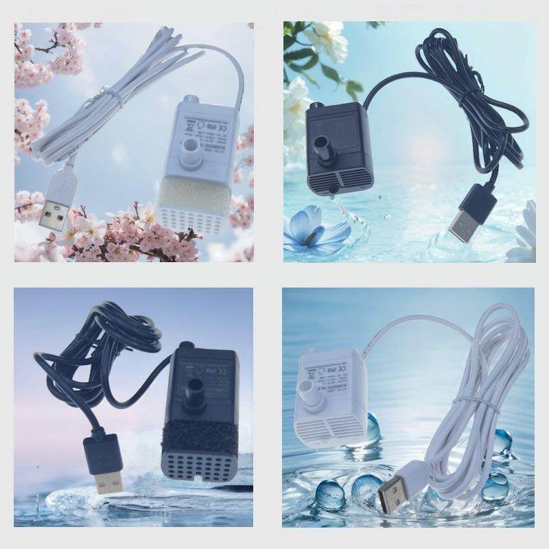 昂特2415-13防干烧无水断电宠物静音usb5V微型水泵小型无刷水泵