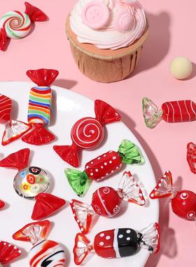 创意新款玻璃摆件简约办公室桌面糖果摆件客厅装饰玻璃家居装饰品