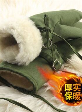 羊毛手套冬季保暖加厚皮毛一体