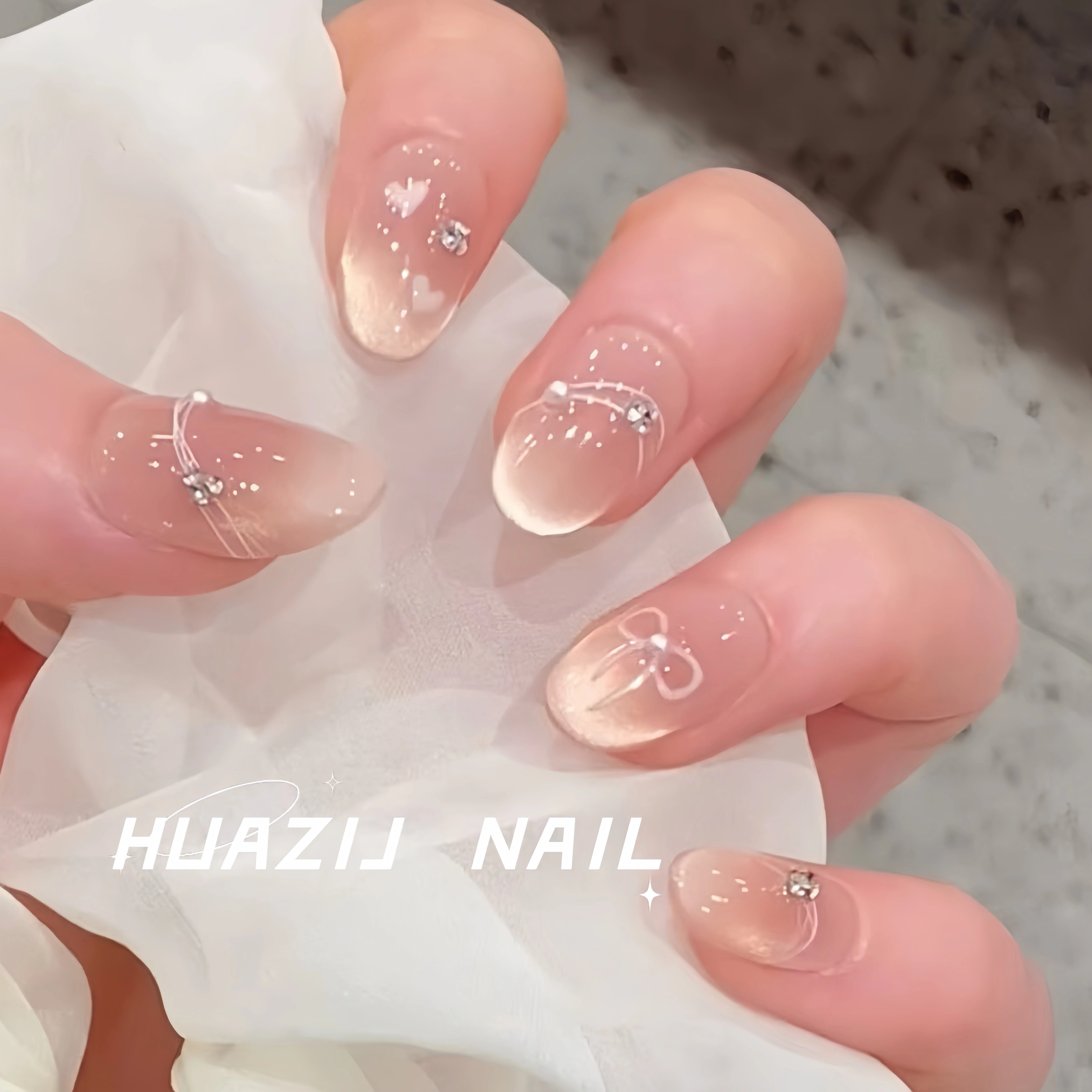 【奶油泡芙】手工穿戴甲显白纯欲法式猫眼腮红光疗美甲四季流行