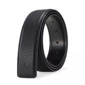 皮带条男士 真皮平滑扣头层纯牛皮带身不带头h扣腰带荔枝纹裤 腰带