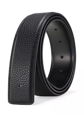 皮带条男士真皮平滑扣头层纯牛皮带身不带头h扣腰带荔枝纹裤腰带