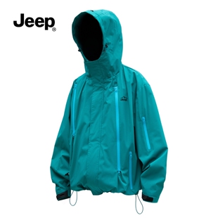 JEEP吉普户外徒步防水外套男女款2026秋季新款登山运动连帽夹克