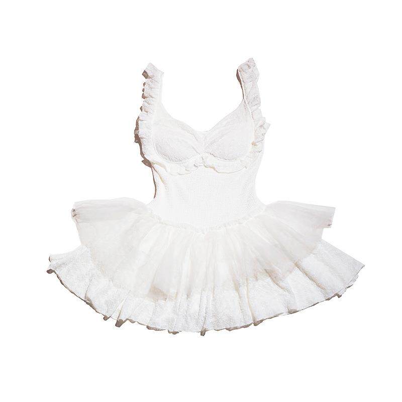 Lace Mesh Bubble Swimsuit with Ballet-Style Silhouette - Taobao product photo 4