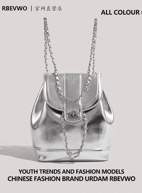 韩国小众Cardinal red小香风链条包质感复古单肩水桶包双肩包