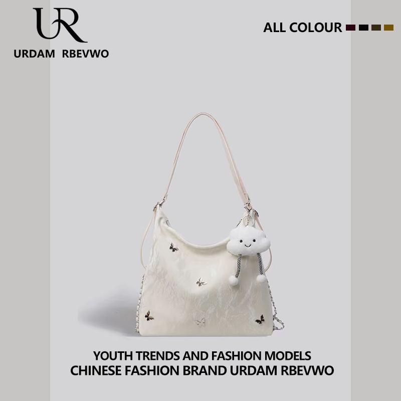 品牌夏季蝴蝶双肩包包女新款大容量银色斜挎单肩包通勤托特包潮