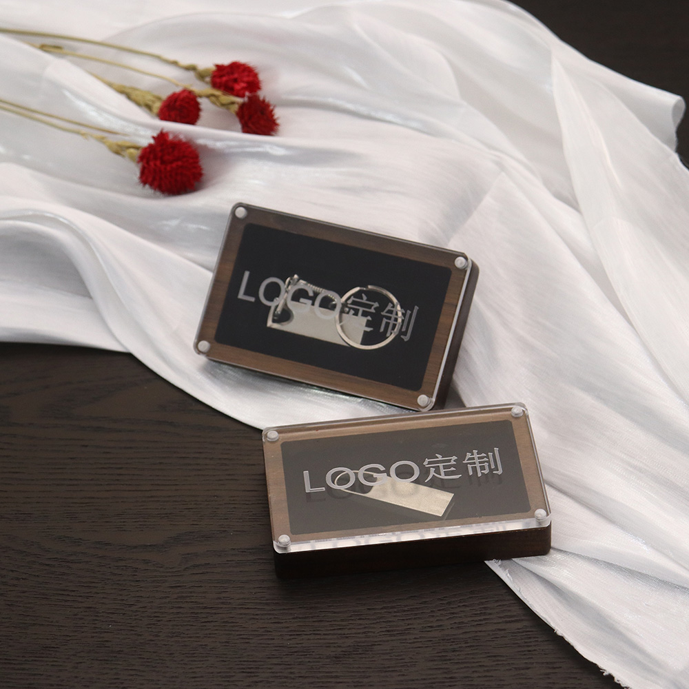 收藏U盘纪念盘实木收纳木盒个性定制礼品盒便携式复古USB包装木盒