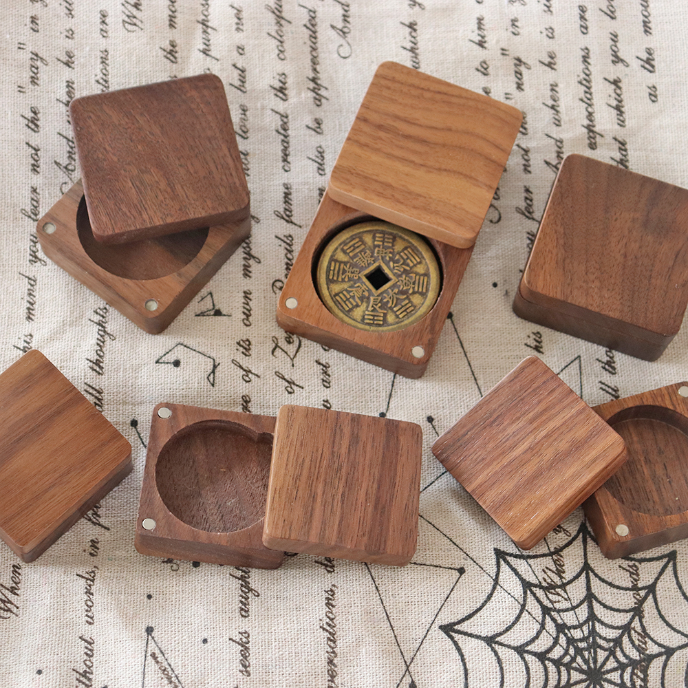 铜钱包装收纳木盒精致小巧