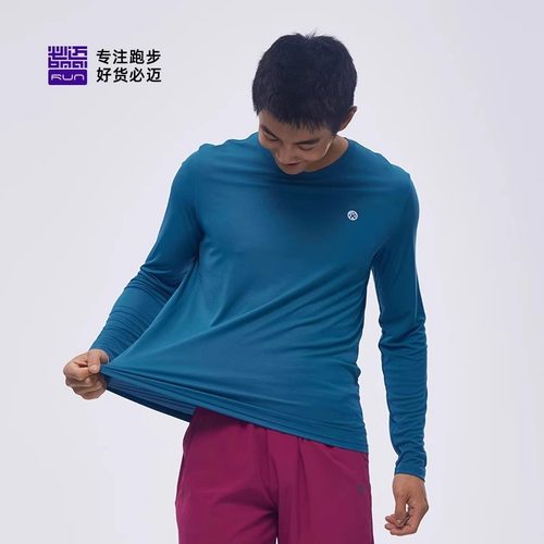 必迈圆领速干跑步长袖上衣男女