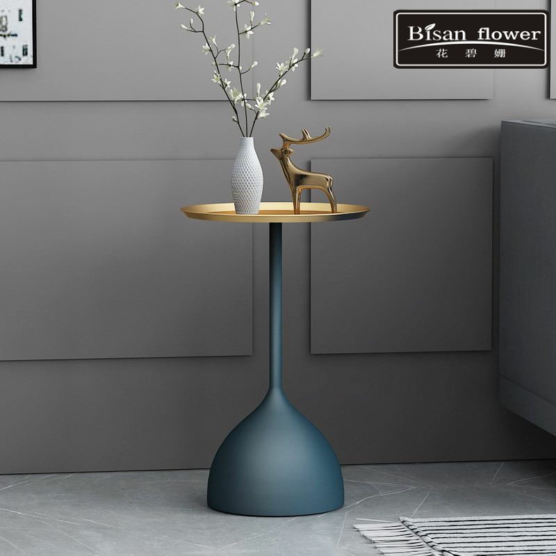 北欧创意大理石小茶几客厅沙发边几简约现代铁艺金色小圆桌角几