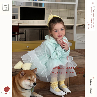 cookie女童秋季新款洋气儿童时髦衣服 宝宝女孩中长款KT猫卫衣裙