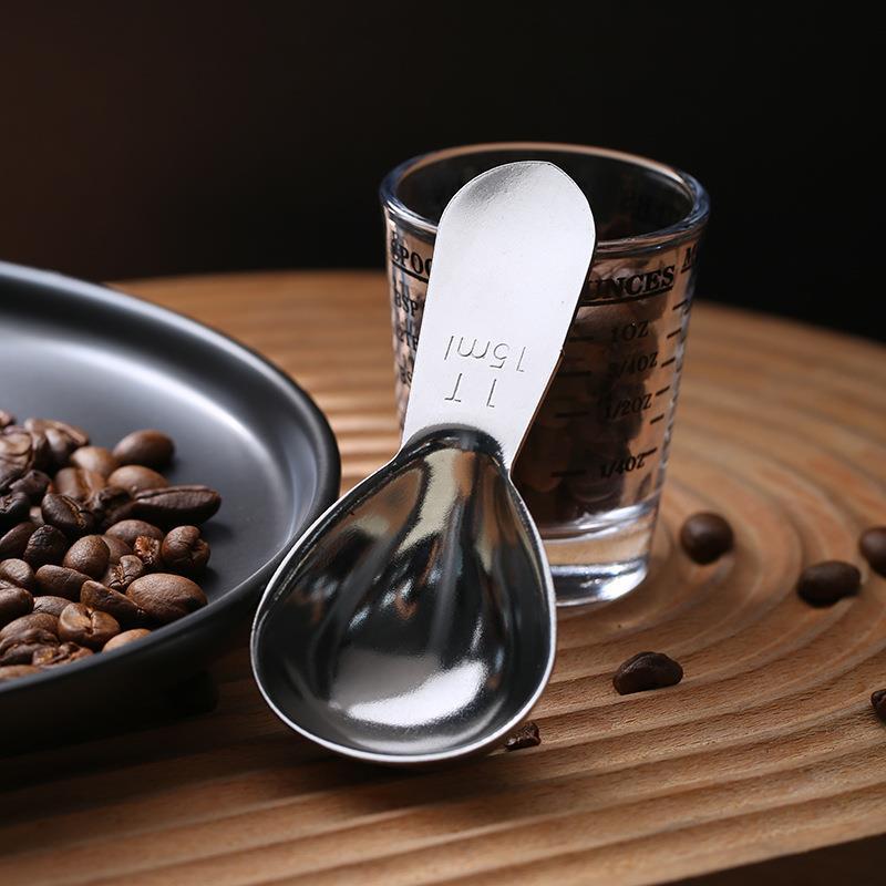 咖啡豆量勺304不锈钢量豆勺手冲咖啡粉勺子定量10g加厚奶茶计量勺