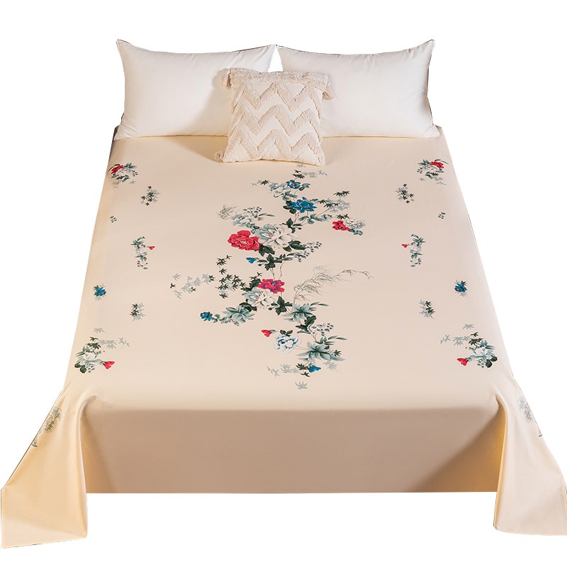 优选国民老式床单j单件老上海80年代复古传统怀旧花被单加厚丝光1