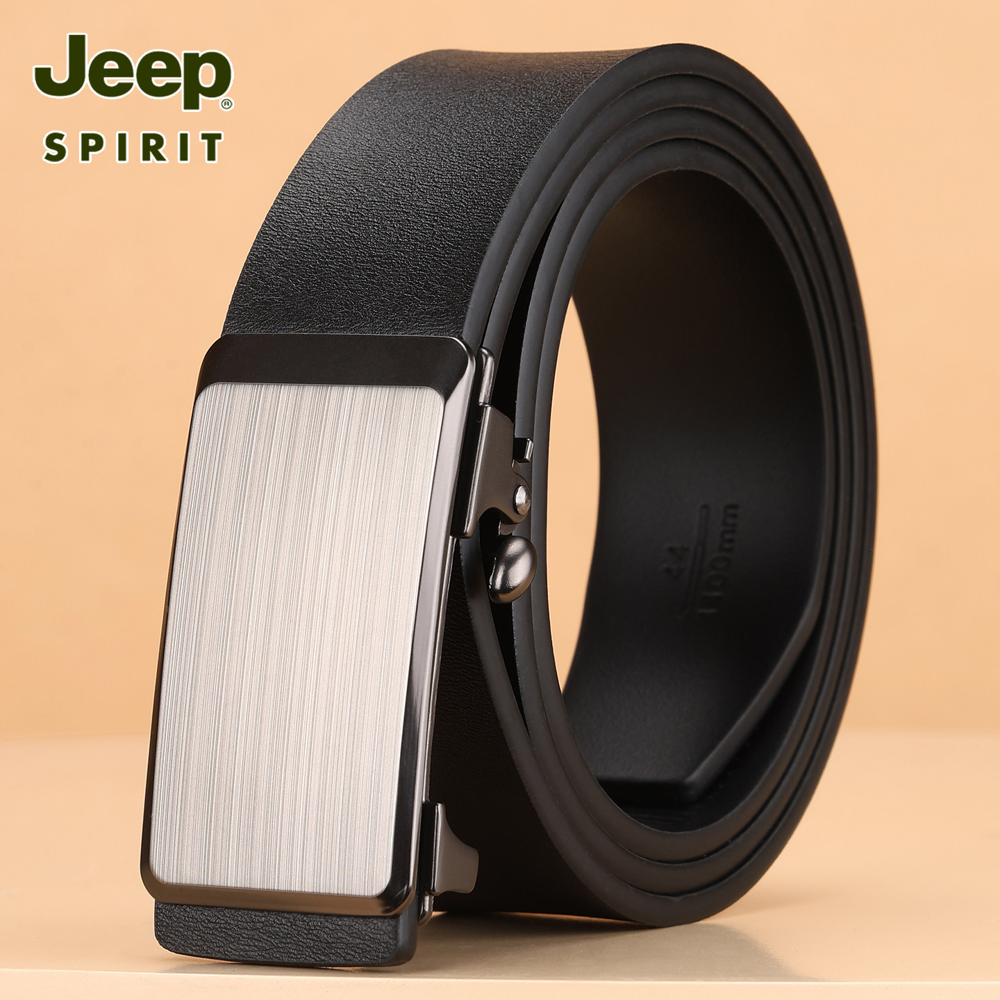 Jeep吉普皮带男士真皮无牙内穿自动扣复古休闲牛皮高档裤腰带男款