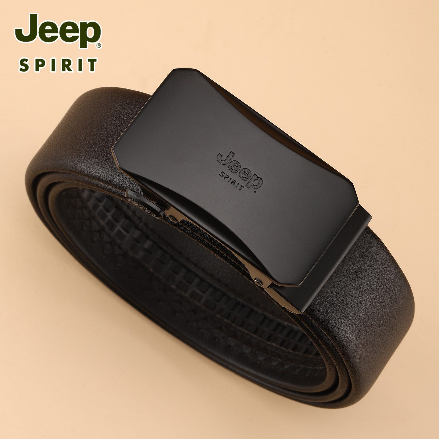 Jeep吉普皮带男真皮正品潮商务休闲青年男士头层牛皮自动扣腰带