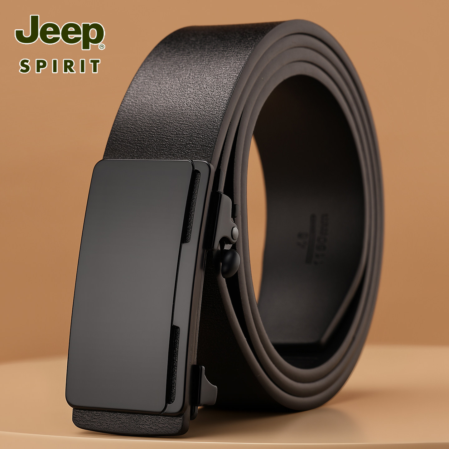 Jeep吉普皮带男款真皮新款男士无牙自动扣腰带纯牛皮内扣内穿裤带