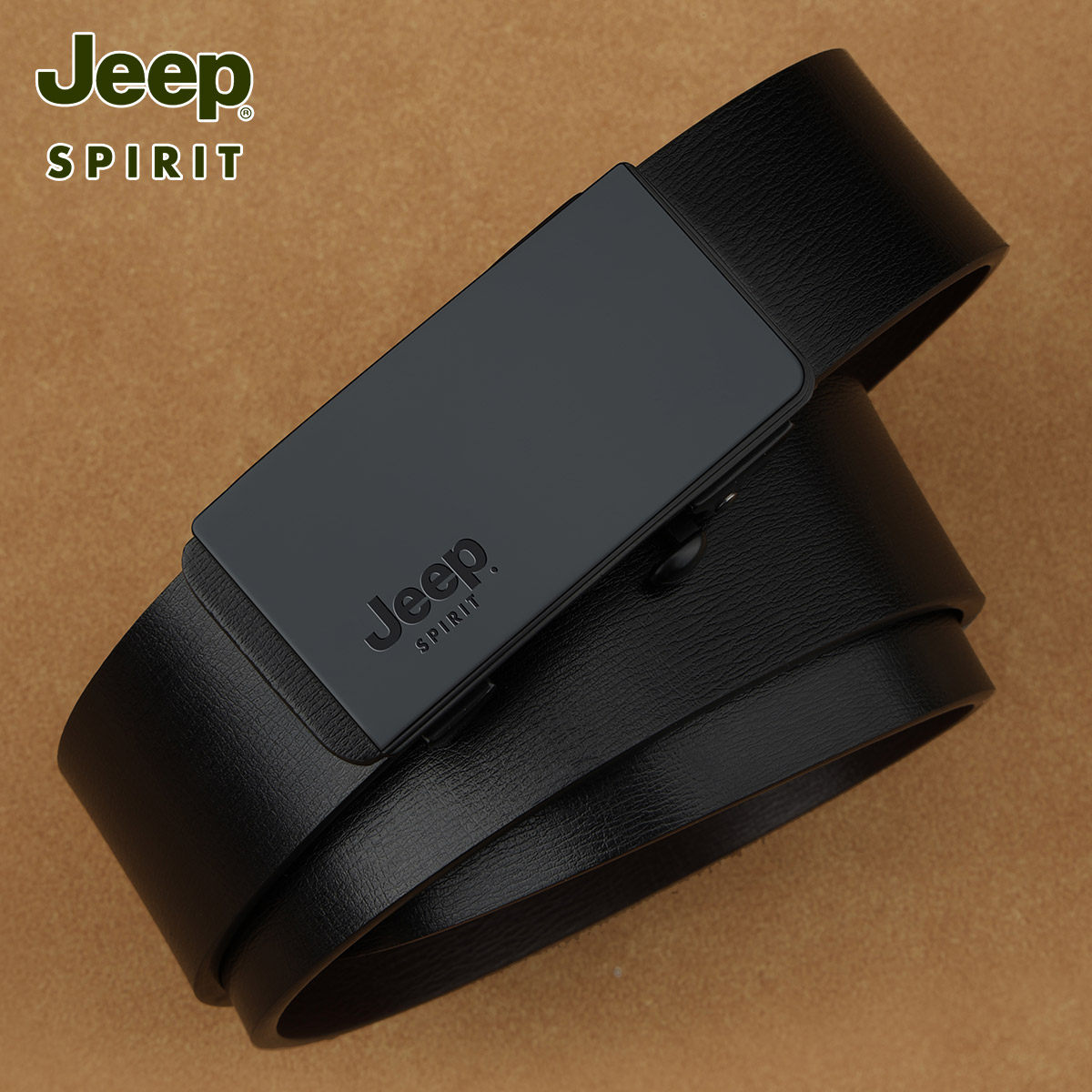 JEEP SPIRIT内穿式内扣皮带男士真皮裤带纯牛皮简约新款腰带男款