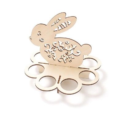 极速Home Kitchen Eight Hole Egg Rack Easter WoQoden Bunny Eg