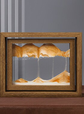 新品创意流沙画沙漏摆件可翻转客厅玄H关装饰品桌面相框办公室轻