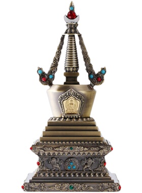 极速惠尔美合金铸造超大号复古释z迦摩尼菩提塔舍利塔家用摆件高2