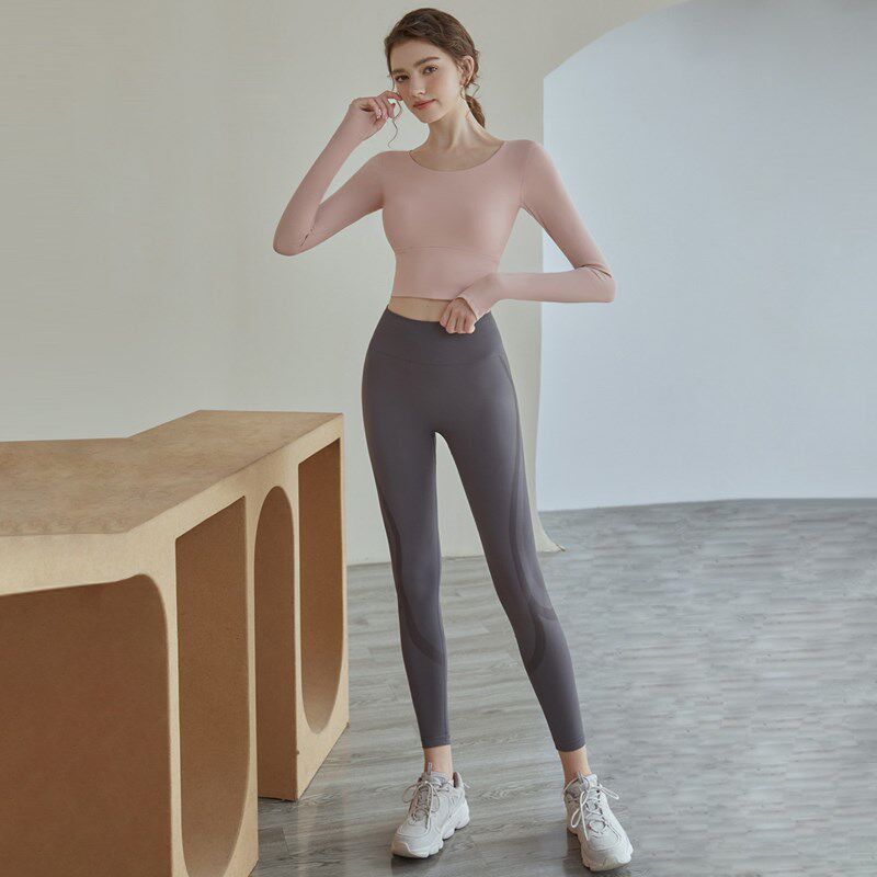 新品2025夏季新款瑜伽服套装女普拉提跑J步专业速干运动健身长袖