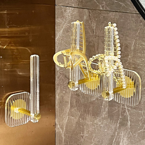 新品发箍发圈收纳架首饰头绳收纳壁挂G免打孔墙上亚克力长挂钩强