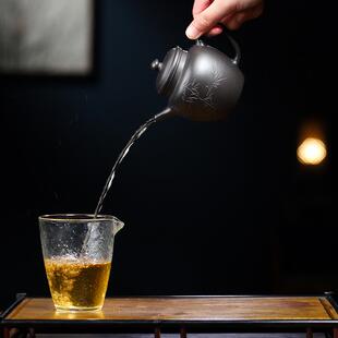 直播宜兴手工紫砂壶原矿黑泥摹古壶家用功夫泡茶壶厂家直发
