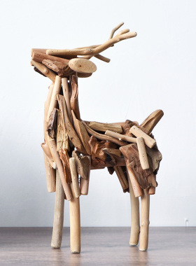 居慢生活手工实木小鹿摆件客厅电视柜酒柜家居装饰工艺品创意礼物