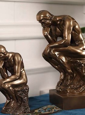 家居摆件直销欧式现代雕塑工艺品罗丹艺术品思想者思考者仿铜摆设