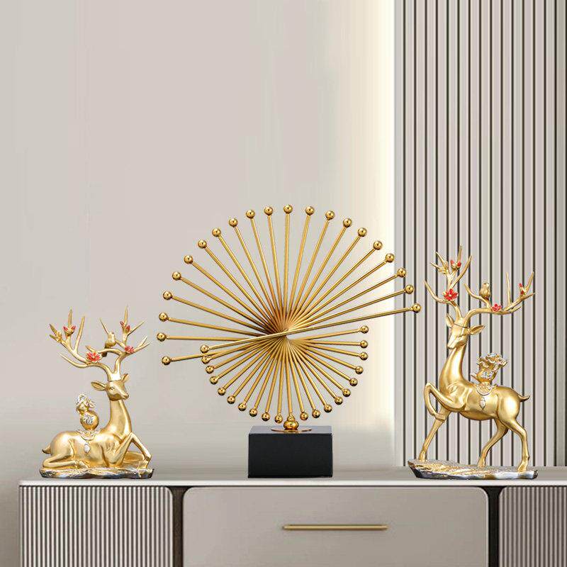 客厅电视柜摆件家里轻奢高档地台面酒柜装饰品入门入户玄关家居鹿