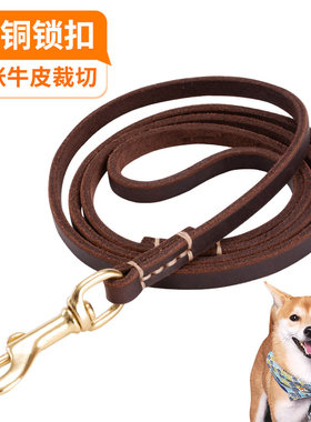 牛皮小狗狗牵引绳小型犬猫狗链子贵宾泰迪雪纳瑞博美鹿犬遛狗绳