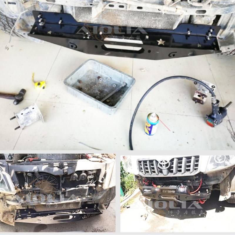 普拉多电动绞盘12v越野车改装车载自救脱困霸道LC120绞盘内置托架