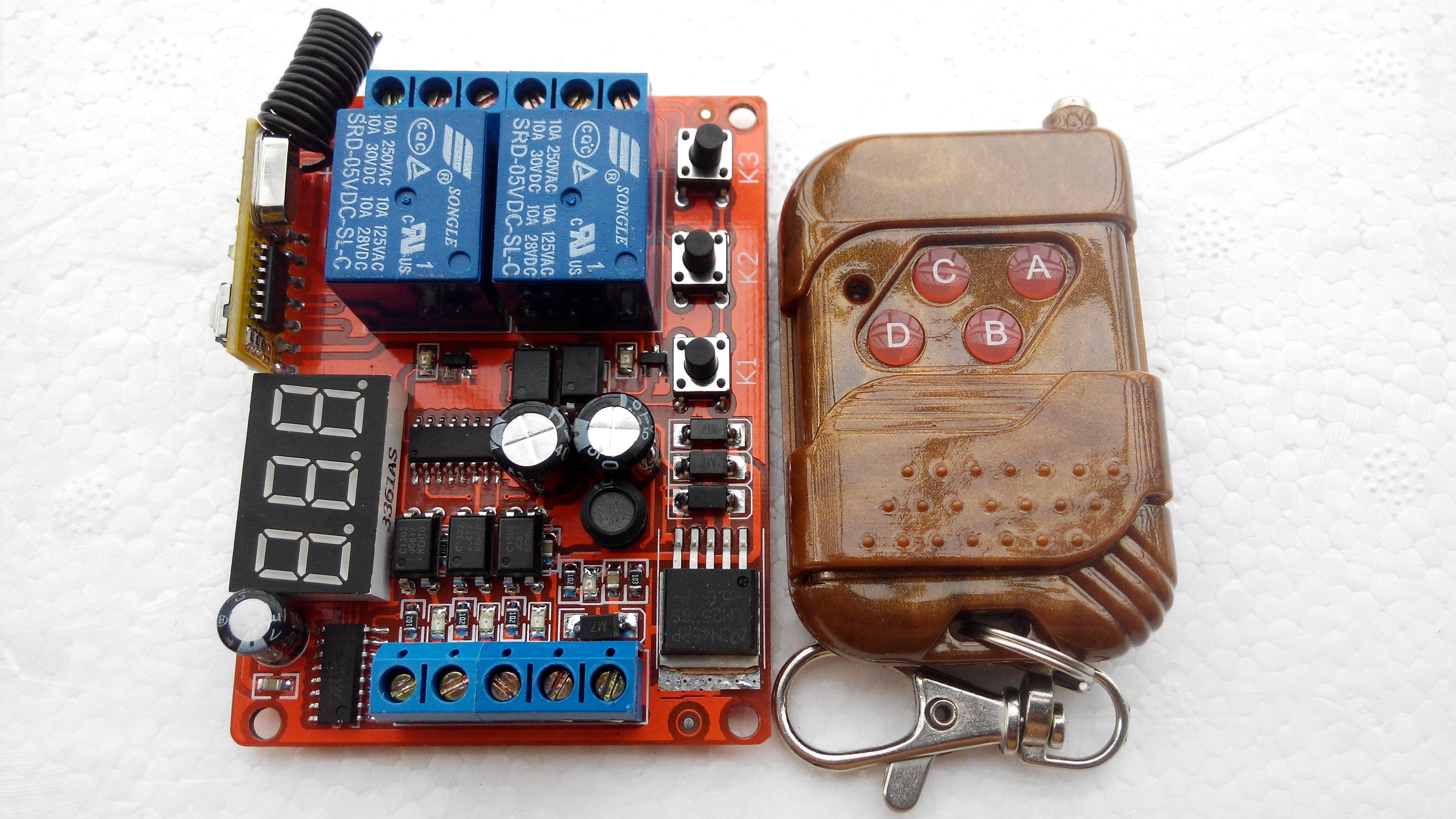 控制电机正反转 双路时间继电器模块 延时接通断开 工控板
