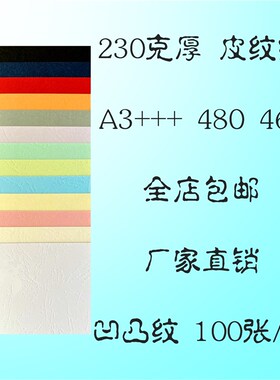 皮纹纸 230克 A3+++ 480 464 320 297 封皮纸 凹凸纹 木浆 轻型纸
