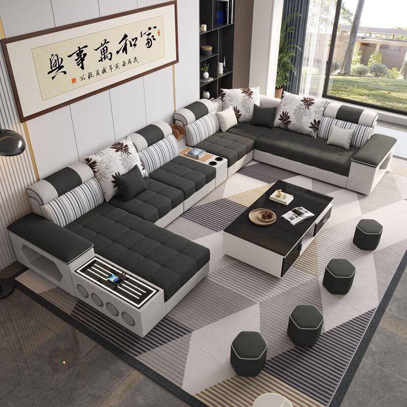 件六布套艺沙发大小户型简约代客厅67整装型茶几电视柜科技布沙现