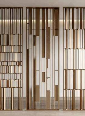 简约现代售客钢厅玻璃关隔断屏风楼部酒店MVO展厅入户玄不锈屏风