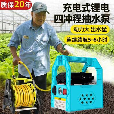 锂电小型菜897浇地充电式抽水泵浇地菜器浇水农用家用灌溉抽水神