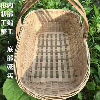 竹编竹篮鸡蛋手提物子收方篮买菜筐厨房纳F87T9SM7篮水果篮篮购蔬