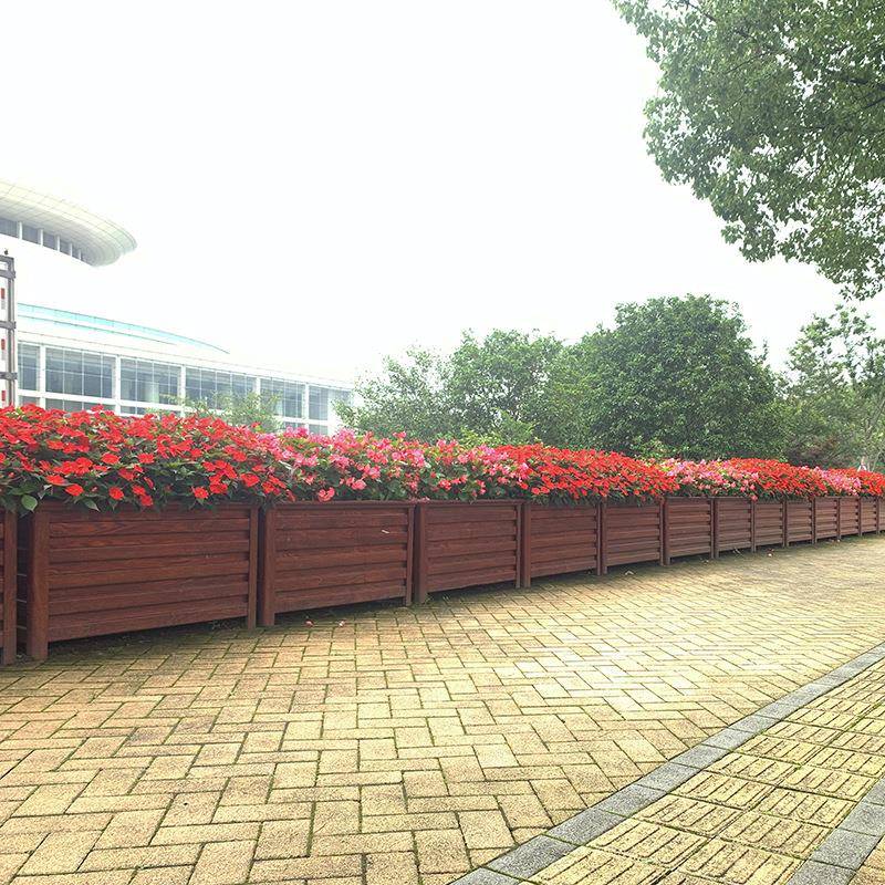 P户外成品架隔VC塑木花箱花绿化长形室外景观市政道路隔断保温热