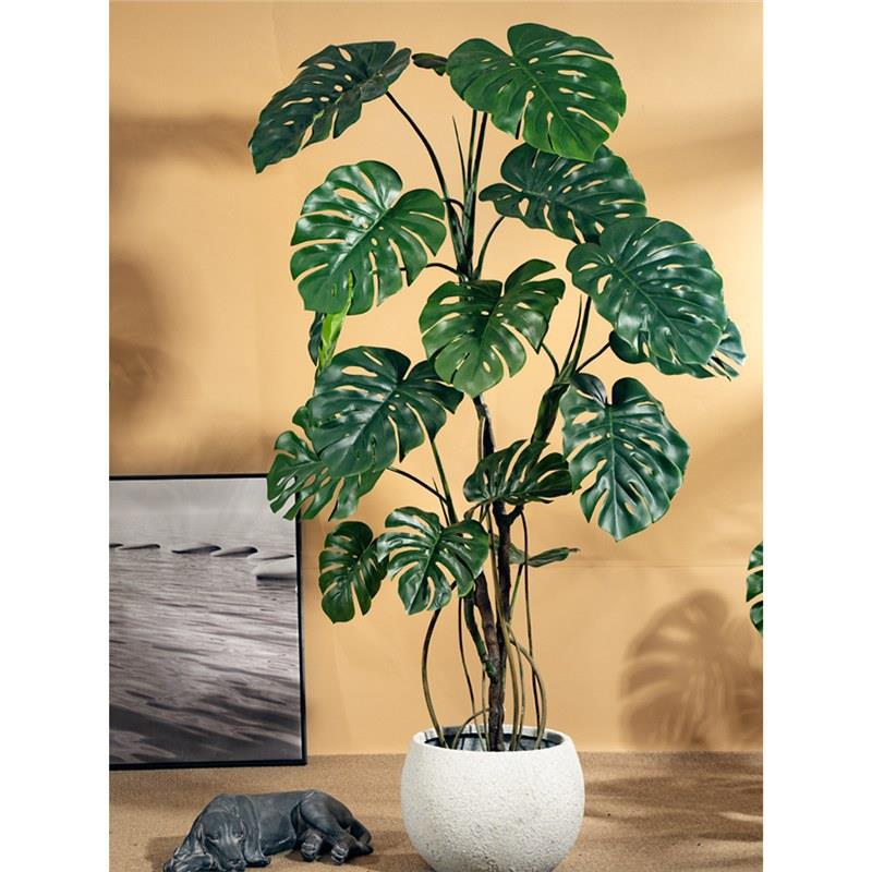 HAIH0391仿真龟背竹绿植大型落地仿生植物室客内厅办公室高端奢盆