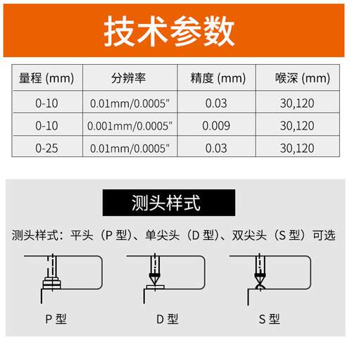 VC5401/VC5402数显百分百数显测厚规公英制切换一英寸
