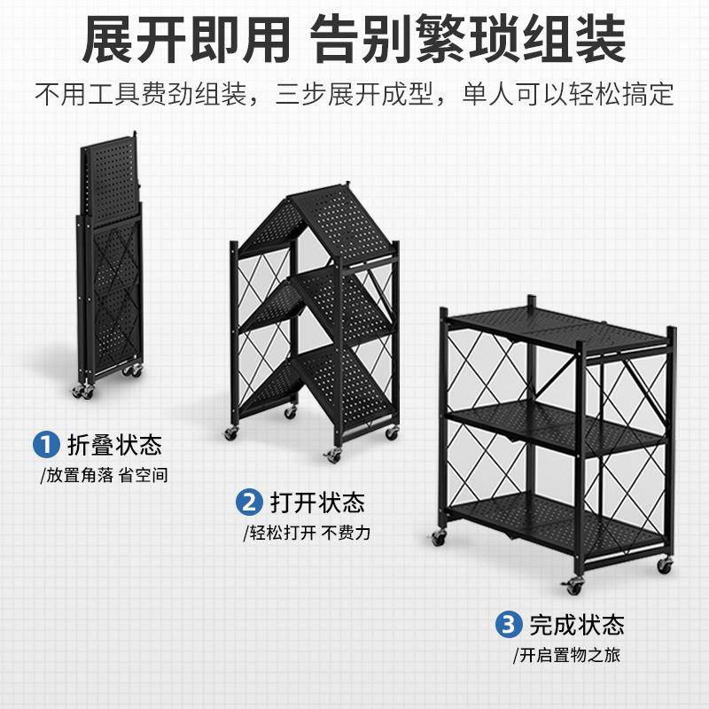 免安装儿童书架置物架折叠可移动带轮架子展示架简易铁艺绘本架