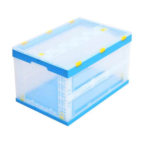厂家60*400盖透明折叠箱塑料透家明居0JWD服带装衣物折叠储物箱
