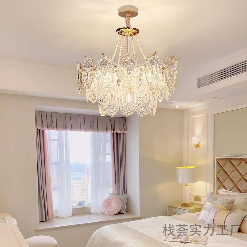 吊灯法61式馨客厅璃吊灯全光谱护眼温灯浪漫餐厅卧玻室灯广东中山