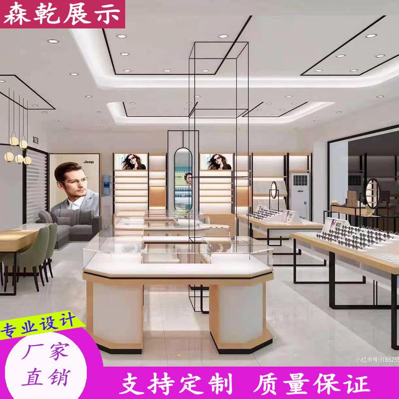 时眼镜店展示柜实玻璃亚克力柜台用定柜制尚样品展眼镜玻璃架柜