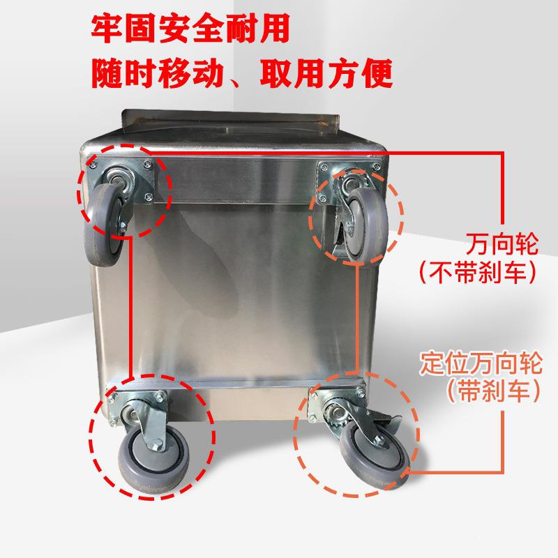 锈钢面粉车商不用厨房食储存车35363540kg5斤面粉物桶米缸可移0动