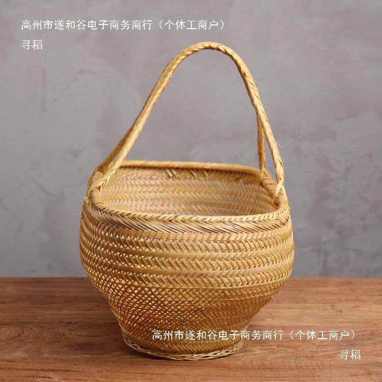 手工竹篮竹子竹编织提子菜篮竹篮鸡蛋篮水果收纳tfgsdj#l竹筐竹编