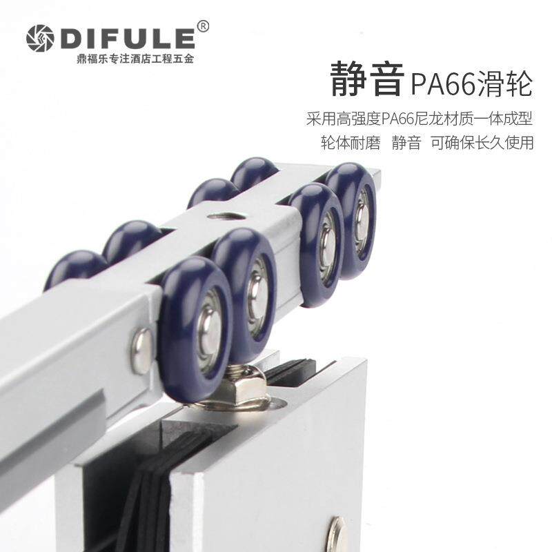 双门向缓冲玻璃门吊轮推道拉门轨酒店淋浴房门夹浴室拉吊GMO滑轮