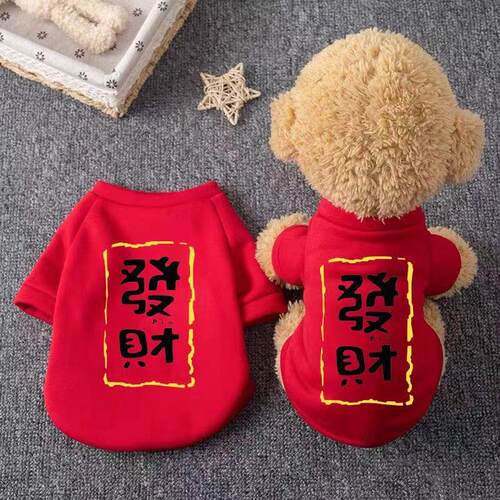 猫咪狗狗衣服卡通印花喜庆卫衣春
